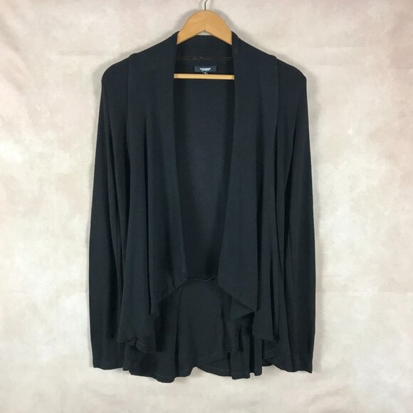 PREMISE Black Open Front Cascade Cardigan Size XS - Picture 2 of 7